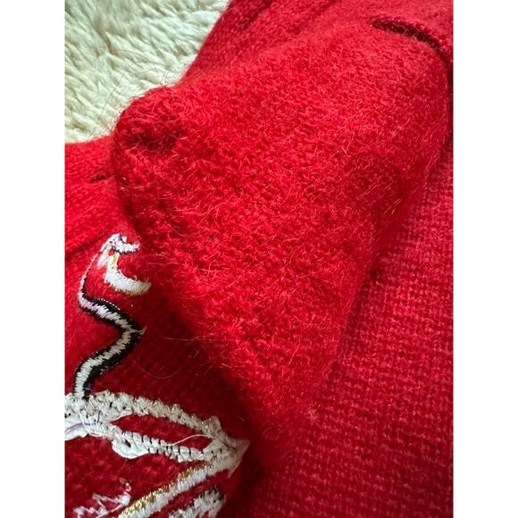 Vintage mohair cardigan sweater coat jacket red Y2K I.B. Diffusion Applique Sz S - Picture 8 of 16